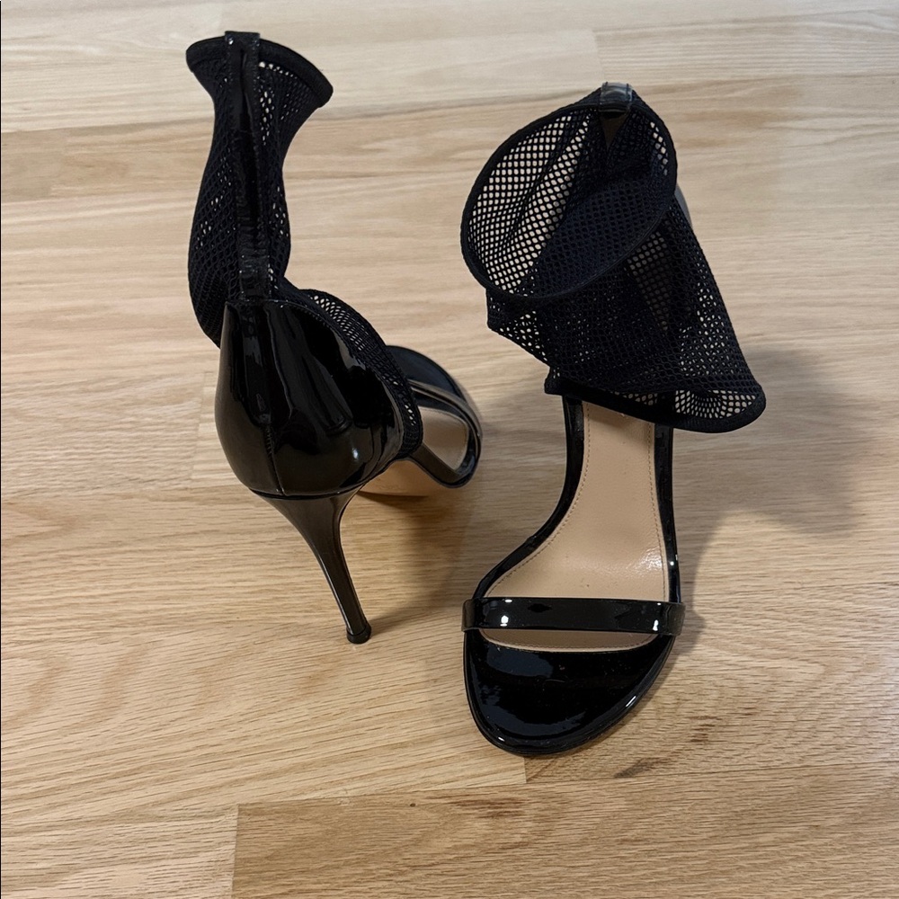 Gianvito Rossi Black Mesh Stiletto Heels